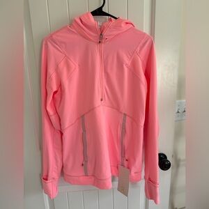 Nwt lululemon Bright Pink Hooded Athletic Pullover Winter Sprinter Hoodie Sz 10